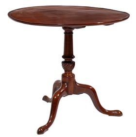 Georgian Carved Mahogany Tilt Top Tea Table