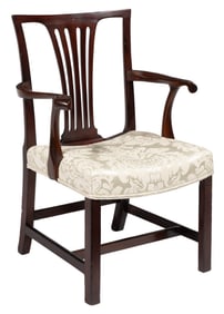 Georgian-Style Carved Walnut Armchair