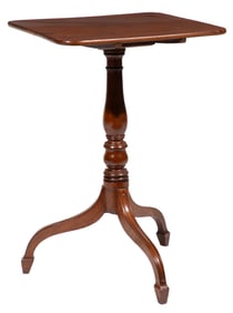 American/English Carved Mahogany Tilt-Top Candle Stand