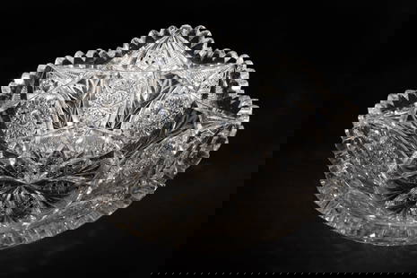 American Brilliant Cut Glass Bowl: American Brilliant Cut Glass Bowlh. 3 1/8 in., dia. 9 in.