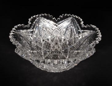 American Brilliant Sawtooth Cut Glass Bowl