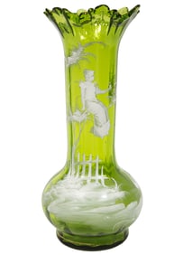American "Mary Gregory" Glass Vase