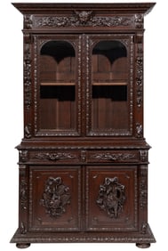 Renaissance Revival Carved Oak Bookcase