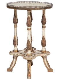 Italian Parcel Gilt and Polychromed Gueridon Side Table