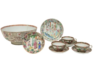 Collection of Chinese Porcelain Table Articles, 9 pcs.