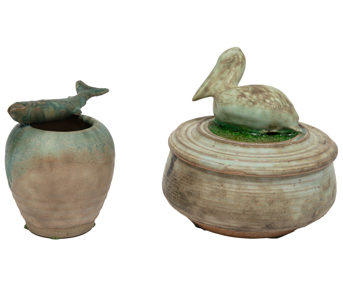 Two Small McCartys "Jade Pottery" Pieces (1 of 6)