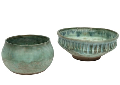 McCartys Jade Pottery Center Bowl and Cachepot