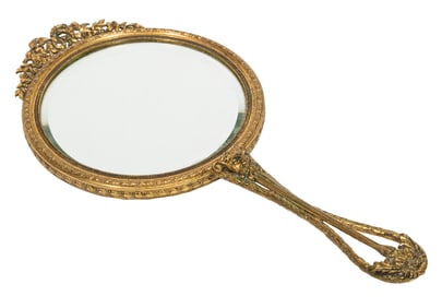 French Gilt-Bronze Hand Mirror