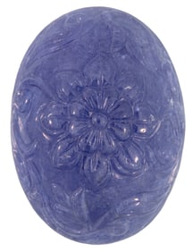 72.13 carat Carved Oval Double Cabochon Tanzanite