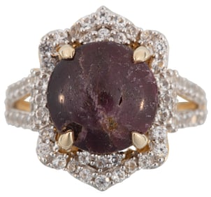14 kt. Gold Vermeil and Cabochon Ruby Ring