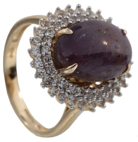 14 kt. Gold Vermeil and Cabochon Star Ruby Ring