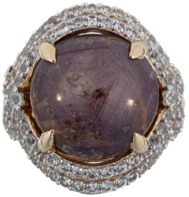 Gold Vermeil and Cabochon Star Ruby Ring