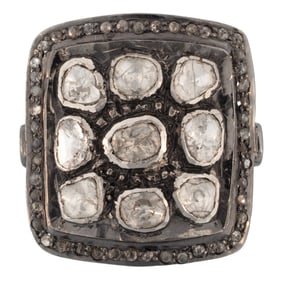 Sterling Silver and Diamond Ring