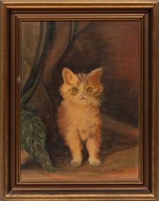 Katherine A. Leach, American/Louisiana 20th c., "Sandy", oil on canvas board