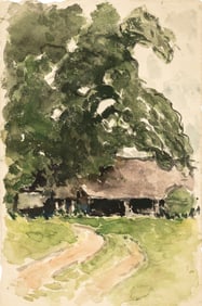 Attributed to Henry Mortikar Rosenberg, American 1858-1947, 2 watercolors on paper