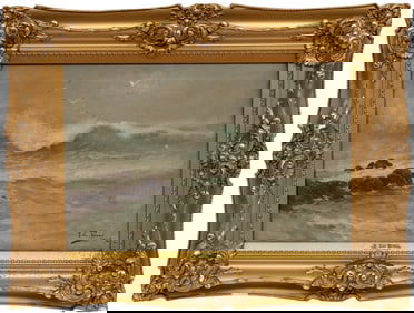 Dutch School 19th c., ?Crashing Waves?, oil on canvas