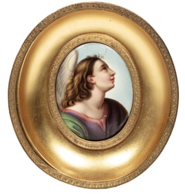 German Porcelain Plaque of Angel Michael