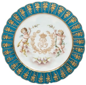 Sevres Polychrome and Gilt Chateau des Tuileries Porcelain Plate