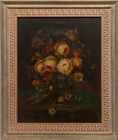 Continental School early 20th c., "Still Life of Flowers in Vase", oil on canvas