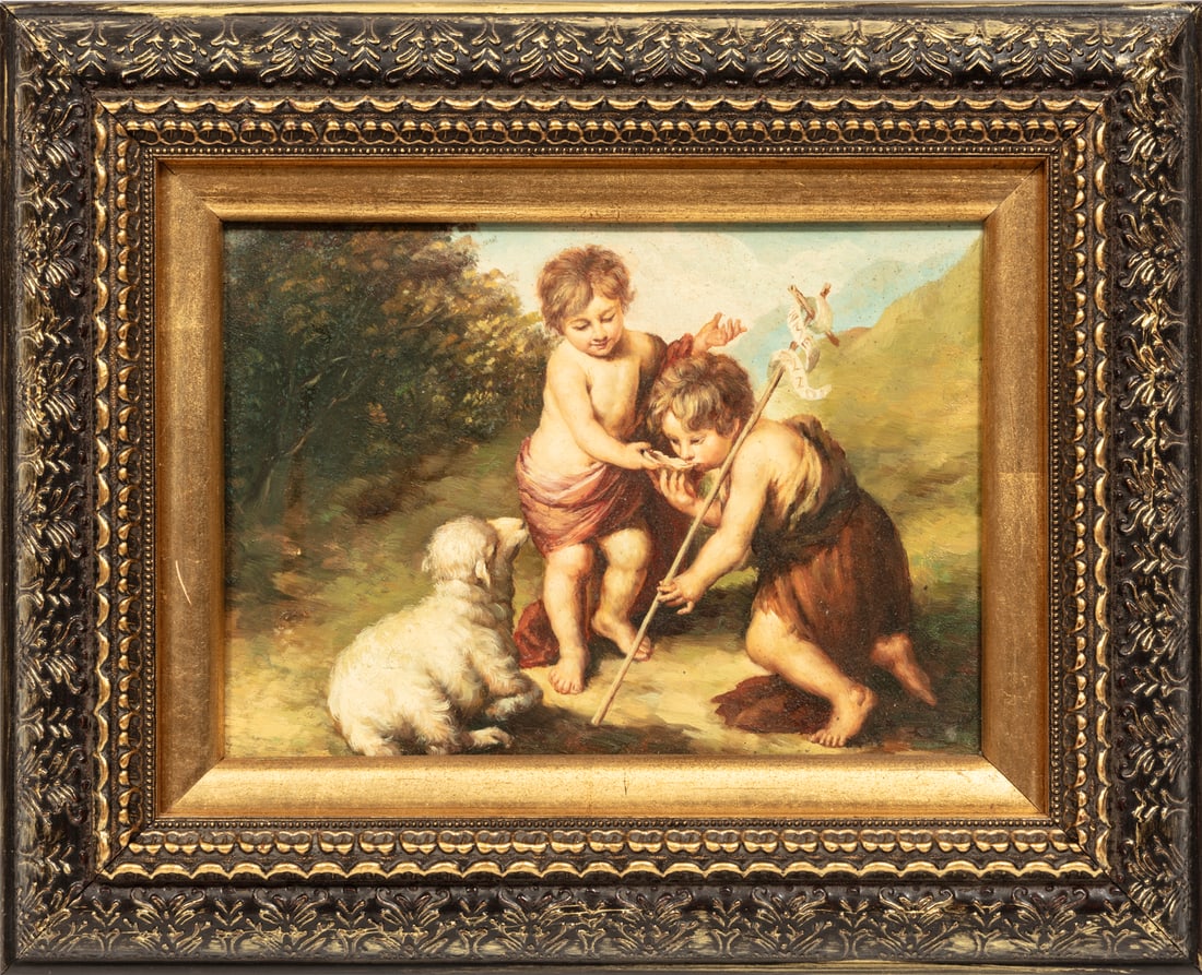 After Bartolomé Esteban Murillo, Spanish 1617-1682, "The Children of the Shell", oil on panel (1 of 2)