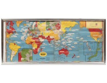 Vintage Worl War II Lithograph Map