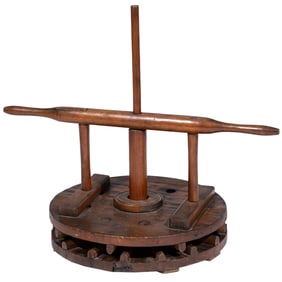 Antique Carved Wood Washer