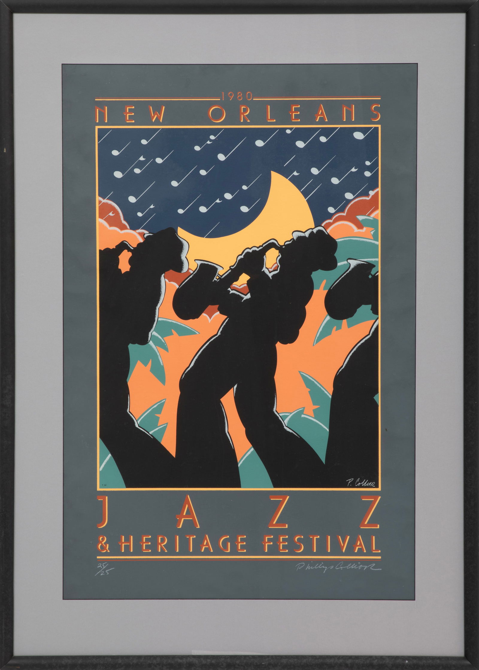 Phillip Collier, "New Orleans Jazz & Heritage Festival", silkscreen on unstretched canvas (1 of 4)