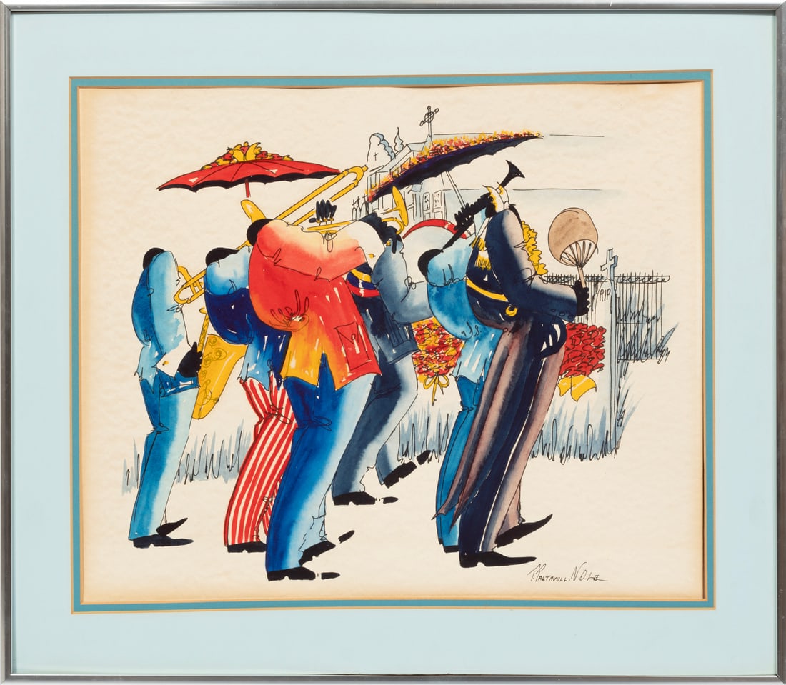 Theresa Taltavull, Louisiana b. 1915, ?Jazz Players in the French Quarter? and ?Second Line?, 2 (1 of 6)