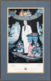 George Rodrigue, Louisiana 1944-2013, "Edwards...Now: On the Road Again", offset lithograph