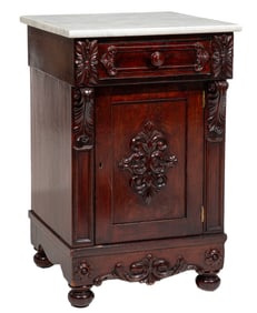 American Rococo Carved Mahogany Commode