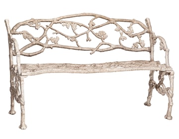 Antique American Cast-Iron "Twig" Bench