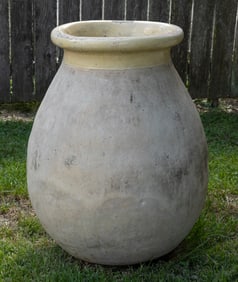 Large Antique French Glazed Olive Jar