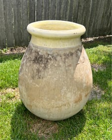 Large Antique French Glazed Olive Jar