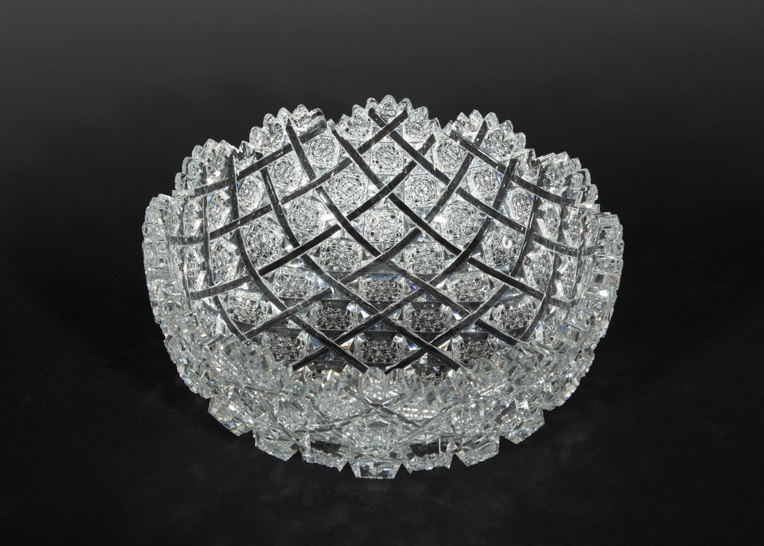 American Brilliant Cut Glass Bowl: American Brilliant Cut Glass Bowl h. 3 1/2 in., dia. 9 in.