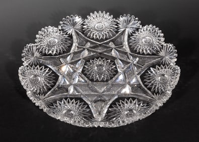 Large American Brilliant Cut Glass Dish