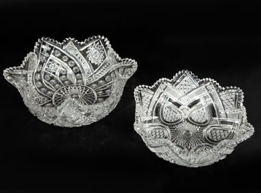 Two American Brilliant Cut Glass Bowls