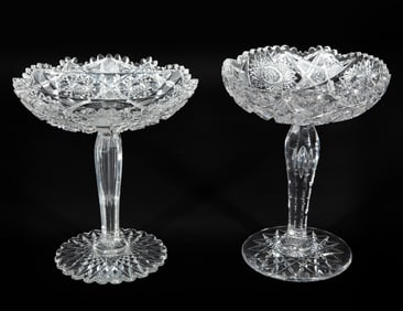 Two American Brilliant Cut Glass Compotes