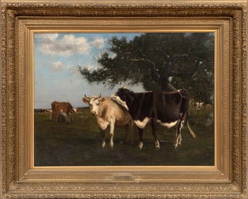 Ogden Wood, American/New York 1851-1912, "Deux Bonnes Camarades", oil on canvas