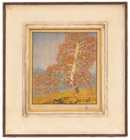 Gustav Baumann, German/New Mexico 1881-1971, ?The Sycamore?, woodcut in colors
