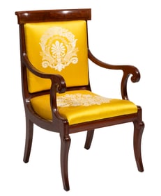 Fine American Classical Mahogany Highback Armchair