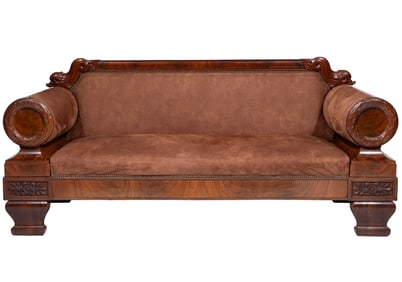 American Classical Carved Mahogany Sofa