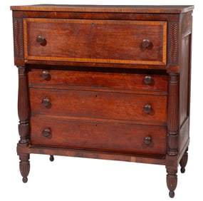 American Sheraton Inlaid Maple and Cherry Butler's Desk