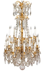 Fine Louis XV-Style Gilt Bronze and Cut-Crystal Thirty Light Chandelier
