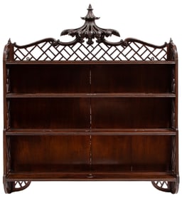 Chippendale-Style Carved Mahogany Hanging Shelf