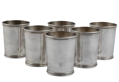 Six Mark J. Scearce "Presidential" Sterling Silver Julep Cups