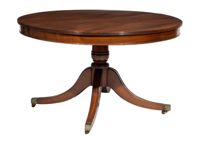 Antique Georgian-Style Mahogany Pedestal Dining Table