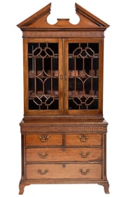 George III-Style Carved Mahogany Bookcase