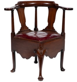 George III Carved Mahogany Corner Chair