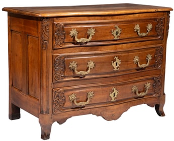 French Lyonnaise Carved Walnut Commode