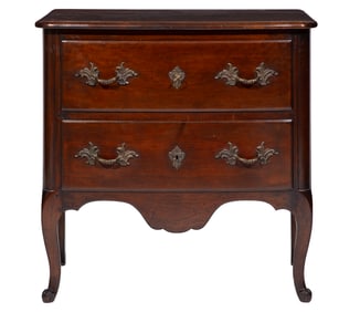 French Provincial Carved Walnut Petite Commode
